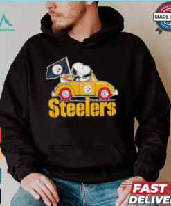 Peanuts Snoopy And Woodstock X Pittsburgh Steelers On Car Shirt