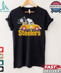 Peanuts Snoopy And Woodstock X Pittsburgh Steelers On Car Shirt