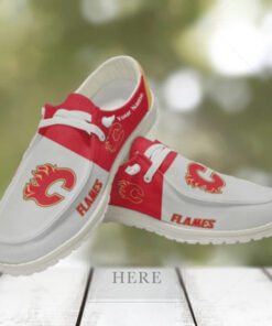 Personalized NHL Calgary Flames Hey Dude Shoes