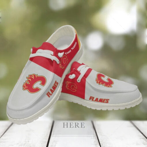 Personalized NHL Calgary Flames Hey Dude Shoes