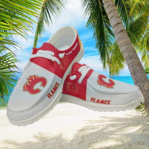 Personalized NHL Calgary Flames Hey Dude Shoes