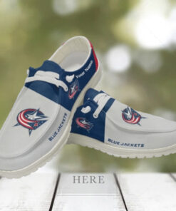 Personalized NHL Columbus Blue Jackets Hey Dude Shoes