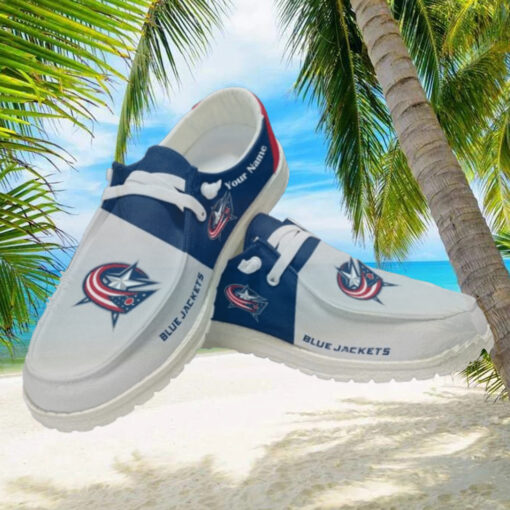 Personalized NHL Columbus Blue Jackets Hey Dude Shoes