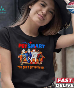 Pet smart club you can’t sit with us Voorhees Myers Pennywise and Krueger Halloween shirt