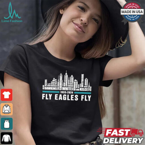 Philadelphia Eagles 1933 – 2024 Dawkins White Kelce City Shirt