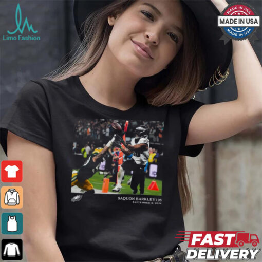 Philadelphia Eagles Saquon Barkley Black NFL Flash Features Week 1 T Shirt