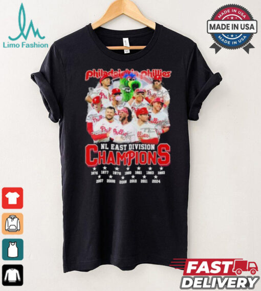 Philadelphia Phillies 2024 NL East Division Champions Signatures Shirt
