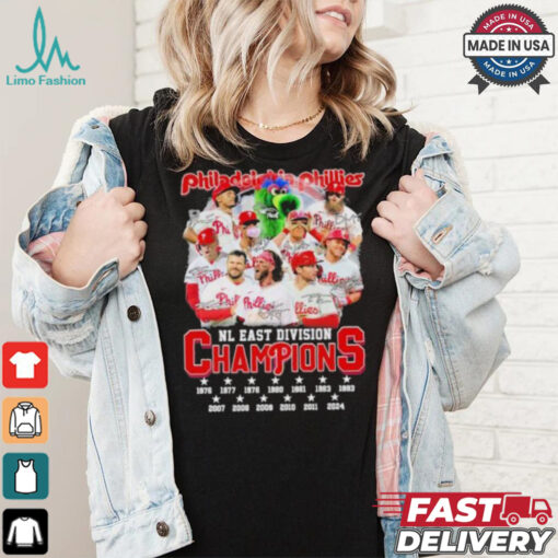 Philadelphia Phillies 2024 NL East Division Champions Signatures Shirt