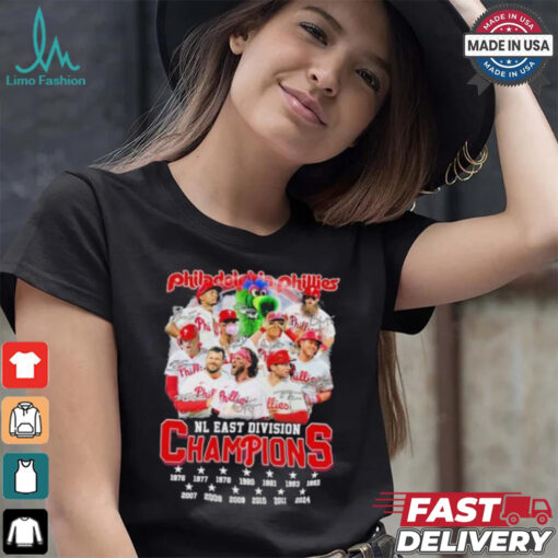 Philadelphia Phillies 2024 NL East Division Champions Signatures Shirt