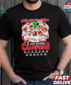 Philadelphia Phillies 2024 NL East Division Champions Signatures Shirt
