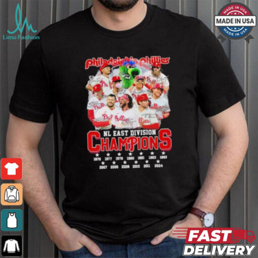 Philadelphia Phillies 2024 NL East Division Champions Signatures Shirt