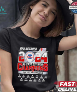 Philadelphia Phillies Red October 2024 NL East Division Champions 13X Shirt