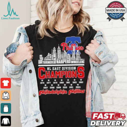 Philadelphia Phillies Skyline Players Name 2024 NL East Champions Shirt