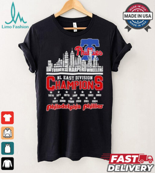 Philadelphia Phillies Skyline Players Name 2024 NL East Champions Shirt