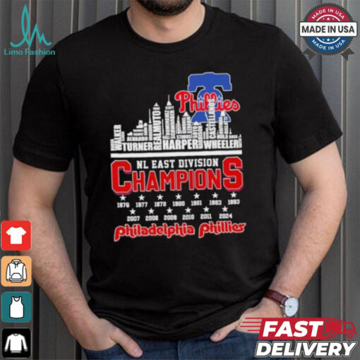 Philadelphia Phillies Skyline Players Name 2024 NL East Champions Shirt