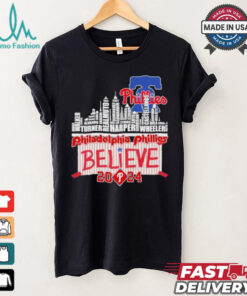 Philadelphia Phillies Skyline Players Name Believe October 2024 Shirt