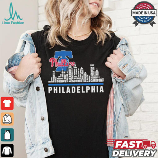 Philadelphia Skyline 2024 Philadelphia Phillies Players Name Shirt