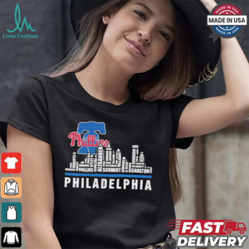 Philadelphia Skyline 2024 Philadelphia Phillies Players Name Shirt