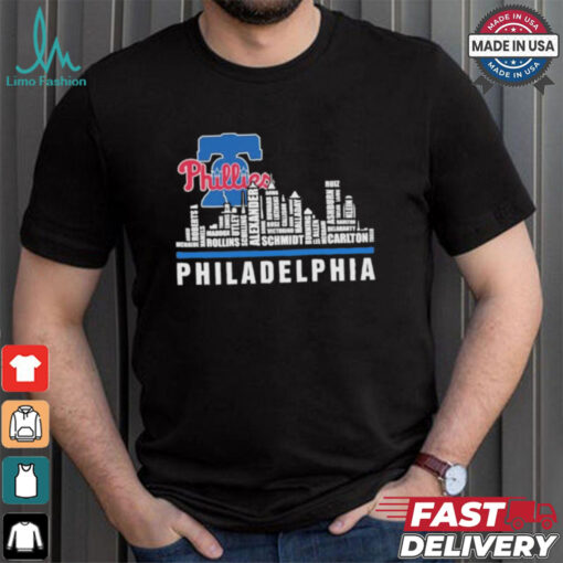 Philadelphia Skyline 2024 Philadelphia Phillies Players Name Shirt