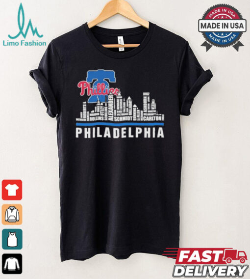 Philadelphia Skyline 2024 Philadelphia Phillies Players Name Shirt