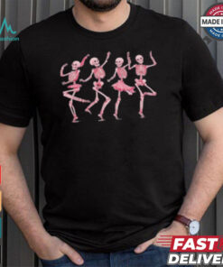 Pink Dancing Skeleton Teacher T Shirt