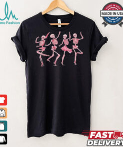 Pink Dancing Skeleton Teacher T Shirt