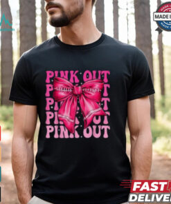 Pink Out Breast Cancer Awareness Shirt, Stylish Coquette Bow for Women