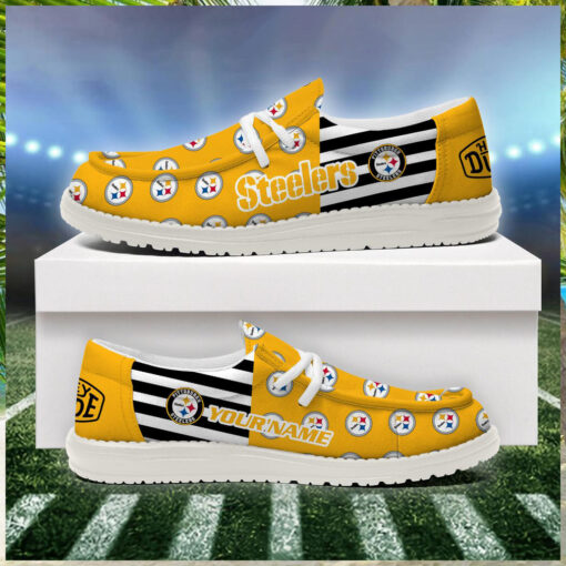 Pittsburgh Steelers 2024 Version Personalized Hey Dude Shoes