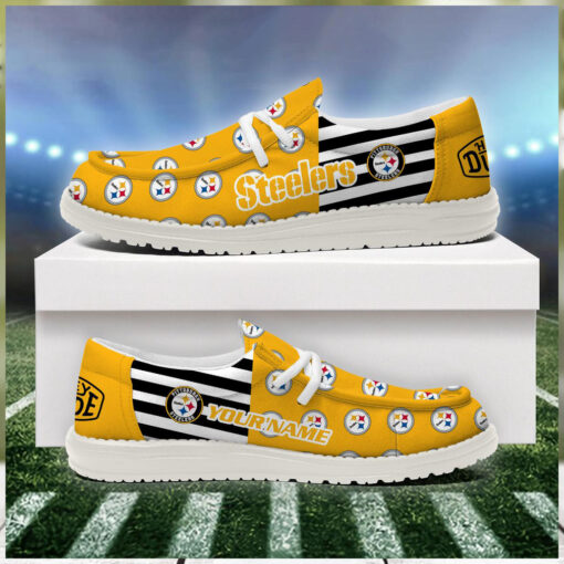 Pittsburgh Steelers 2024 Version Personalized Hey Dude Shoes