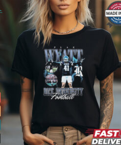 Plae Wyatt Rice Owls University Football Vintage Graphic t shirt