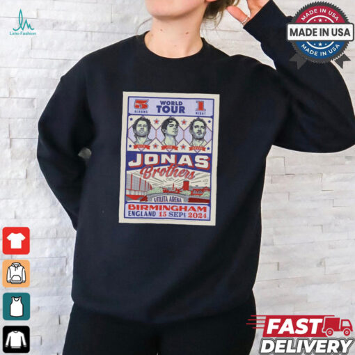 Poster Jonas Brothers Sept 15 2024 Utilita Arena Birmingham, Birmingham, England Tour t shirt