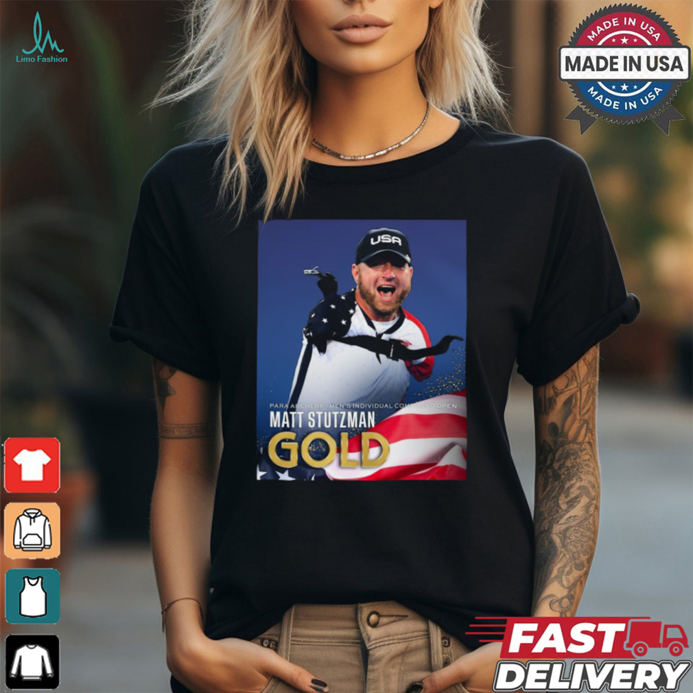 Poster Para Archery Matt Stutzman Gold Medal Paris Paralympics 2024 t shirt Poster Para Archery Matt Stutzman Gold Medal Paris Paralympics 2024 t shirt