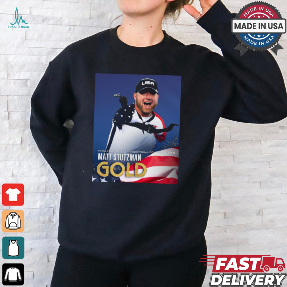 Poster Para Archery Matt Stutzman Gold Medal Paris Paralympics 2024 t shirt Poster Para Archery Matt Stutzman Gold Medal Paris Paralympics 2024 t shirt