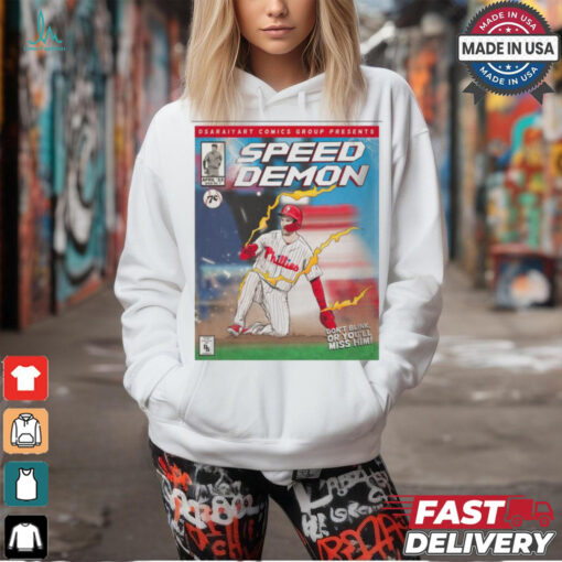 Poster Philadelphia Phillies MLB Dsariyart Comics Group Presents Speed Demon t shirt