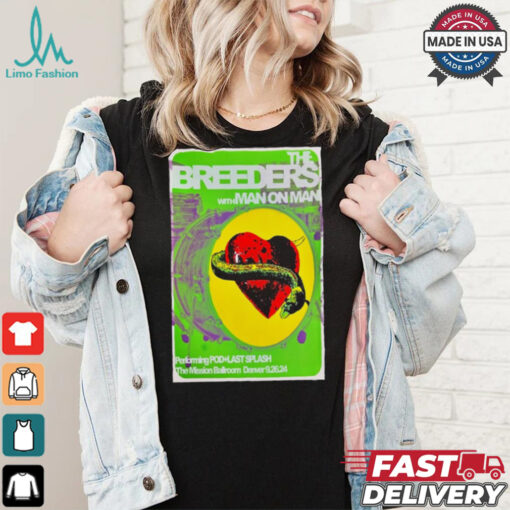 Poster The Breeders September 26 2024 Mission Ballroom Denver, CO Tour t shirt