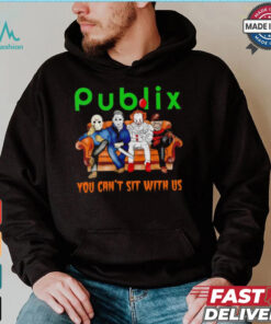 Publix club you can’t sit with us Voorhees Myers Pennywise and Krueger Halloween shirt