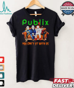 Publix club you can’t sit with us Voorhees Myers Pennywise and Krueger Halloween shirt