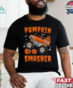 Pumpkin Smasher Toddler Halloween For Monster Truck Lover T Shirt