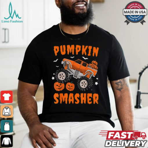 Pumpkin Smasher Toddler Halloween For Monster Truck Lover T Shirt