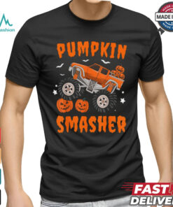 Pumpkin Smasher Toddler Halloween For Monster Truck Lover T Shirt