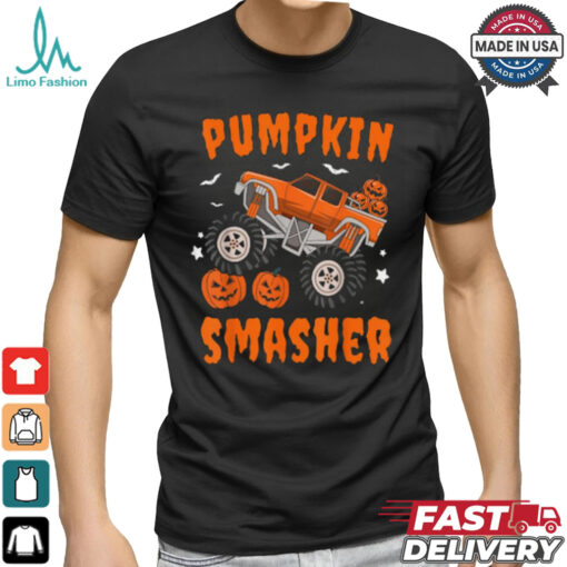 Pumpkin Smasher Toddler Halloween For Monster Truck Lover T Shirt