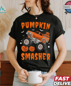 Pumpkin Smasher Toddler Halloween For Monster Truck Lover T Shirt