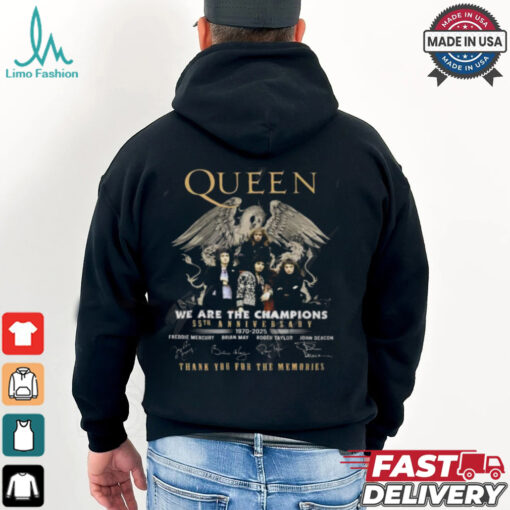 Queen We Are The Champions 55th Anniversary 1970 2025 Thank You For The Memories T Shirt