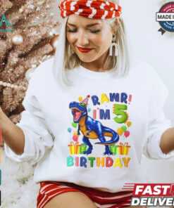 Rawr Im 5 5Th Birthday Party Rex Dinosaur Boys shirt