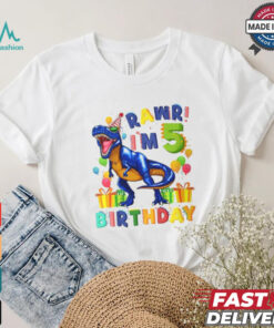 Rawr Im 5 5Th Birthday Party Rex Dinosaur Boys shirt