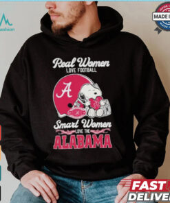 Real Women Love Football Smart Women Love The Alabama Crimson Tide X Snoopy Shirt