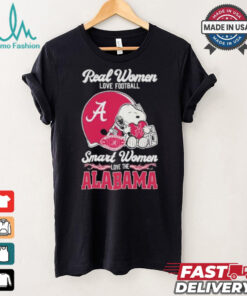 Real Women Love Football Smart Women Love The Alabama Crimson Tide X Snoopy Shirt