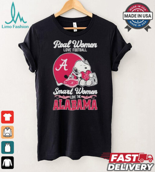 Real Women Love Football Smart Women Love The Alabama Crimson Tide X Snoopy Shirt