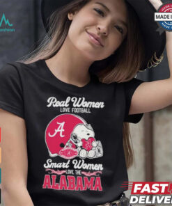 Real Women Love Football Smart Women Love The Alabama Crimson Tide X Snoopy Shirt