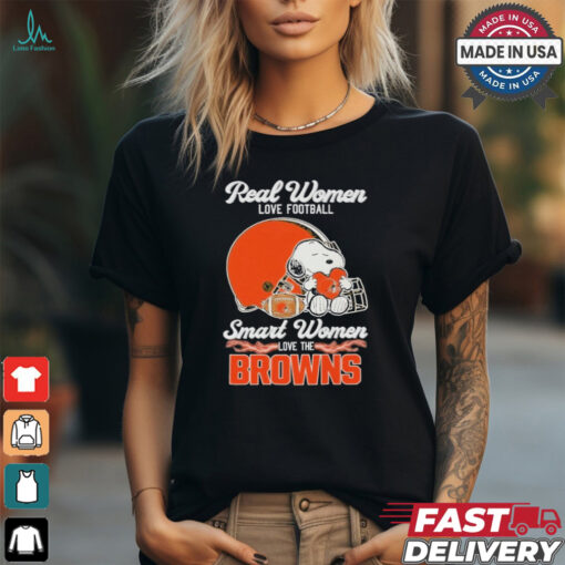 Real Women Love Football Smart Women Love The Cleveland Browns T Shirt